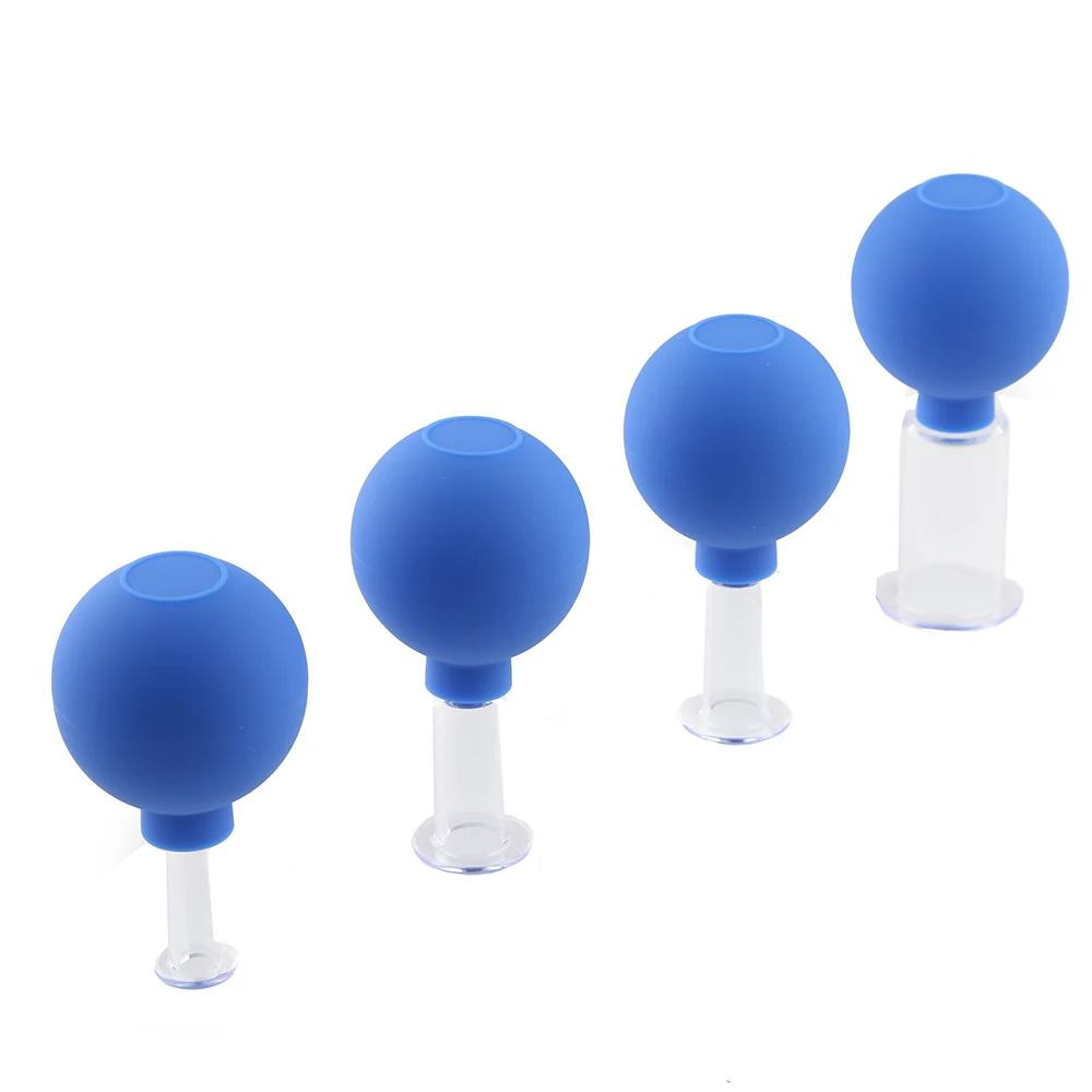 4 шт. здоровья вакуумный массаж баночный набор чашек с резиновой головкой