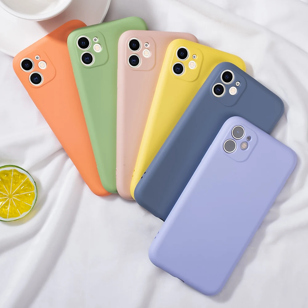 Однотонный жидкий силиконовый чехол для iPhone 11 Pro Max карамельный цвет полный
