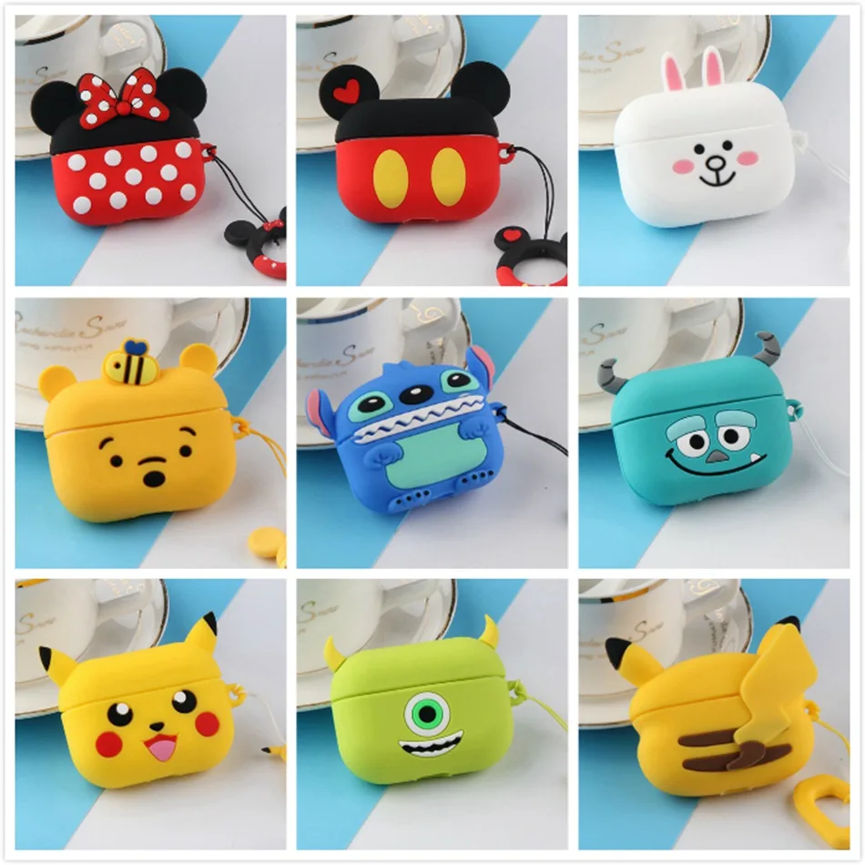 Силиконовый чехол для наушников Airpods Pro Чехол милые Стич Мультяшные наушники/Earpods