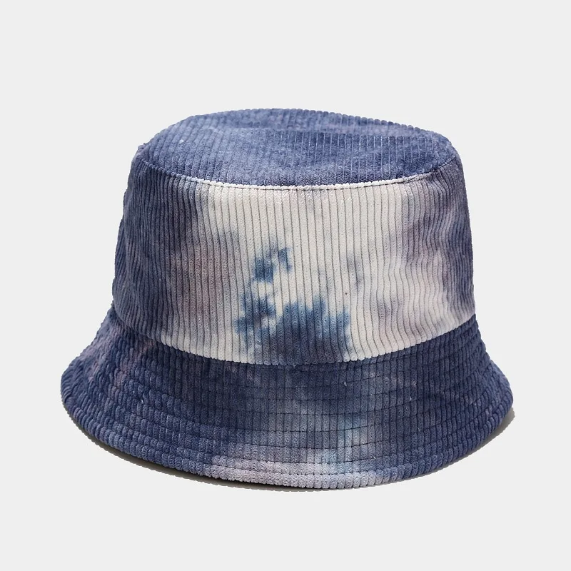Вельветовая Двусторонняя Панама Tie Dye для женщин и мужчин уличная шапка рыбалки