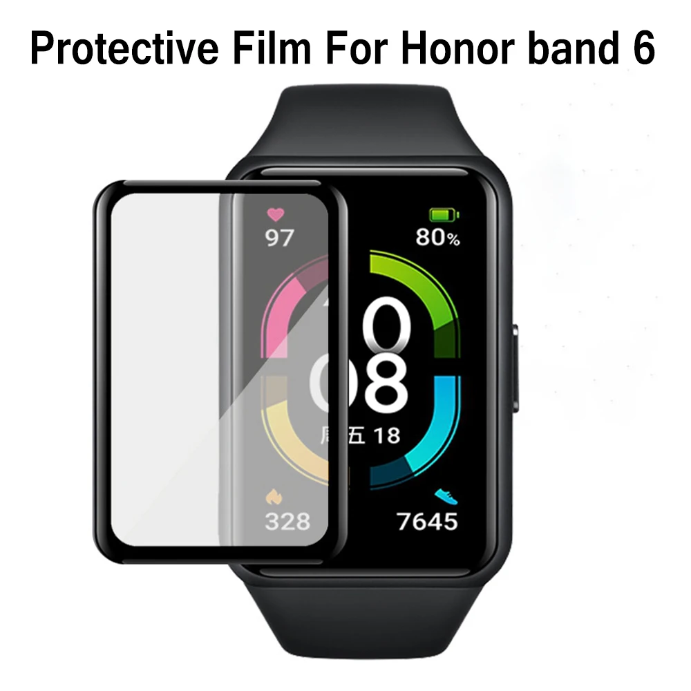

New Scratch Proof Protective Film For Honor watch band 6 smart watch 3D Curved Full Coverage Super Clear Screen For Honor band 6
