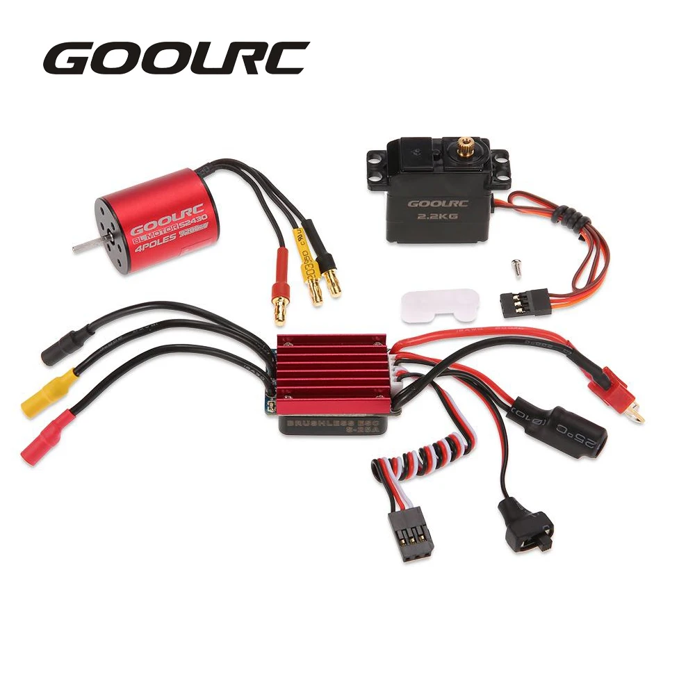 GoolRC автомобильный двигатель RC часть S2430 7200KV бесщеточный двигатель 25A ESC Электрический 2,2 кг металлический редуктор комбинированный Серводвигатель Набор для 1/16 1/18 RC автомобилей