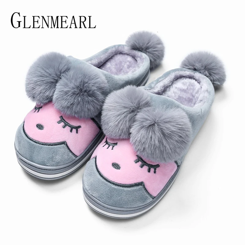 Женские тапочки Домашние Мягкие теплые на зиму Плюшевые женские шлепанцы