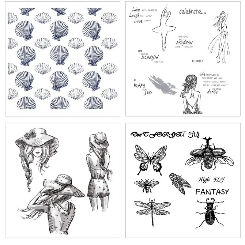 Прозрачный штамп в виде насекомых для скрапбукинга Прозрачная силиконовая