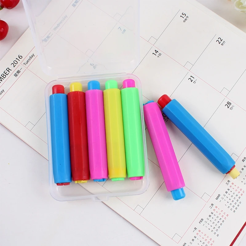 

2021 New Colourful Chalk Holders Non Dust Clean Teaching Helper Teacher Education Tool