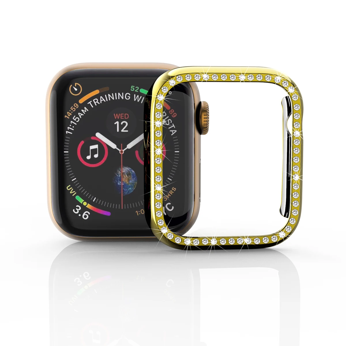 Блестящий чехол для iWatch 4 3 2 1 38 мм 42 блестящие стразы дизайн из поликарбоната