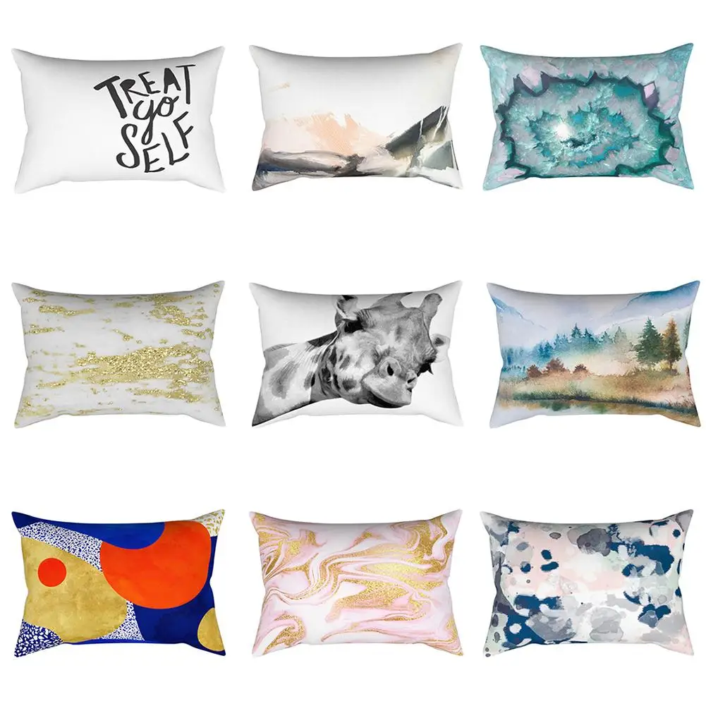 

Abstract Painting Fashion Rectangle Pillow Cover Cushion Case Home Sofa Decor