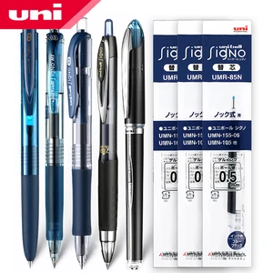 Набор японских гелевых ручек UNI Ink Blue + стержни 0,5 мм, 5 шт., разные стили, оформление фотографий152155, гладкое письмо