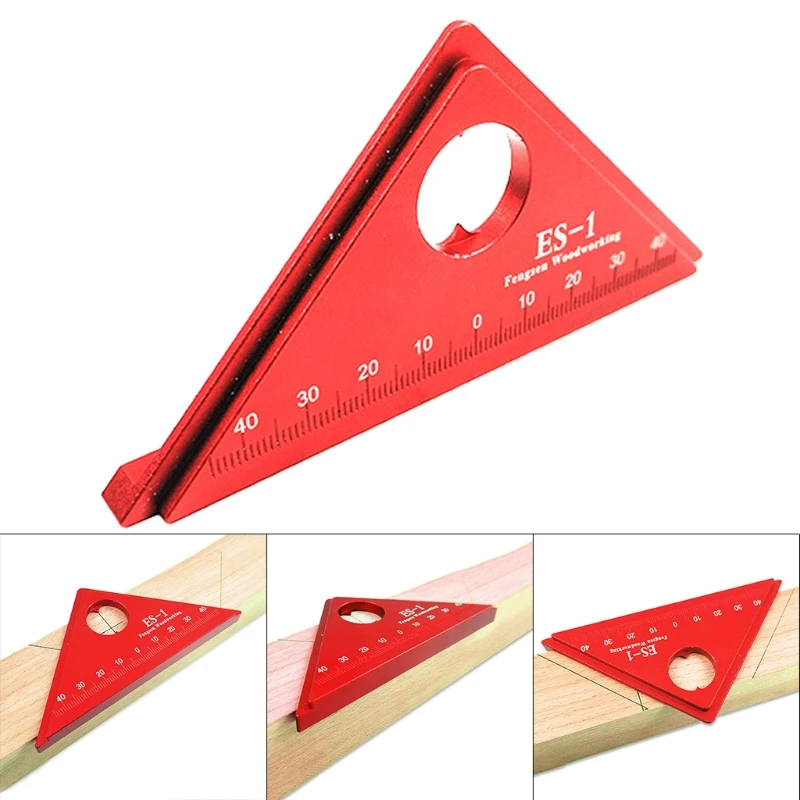 

Woodworking Square Metric Aluminum Alloy Scribing Triangle Angle Ruler Protractor Woodworking Layout Gauge Measure Tool
