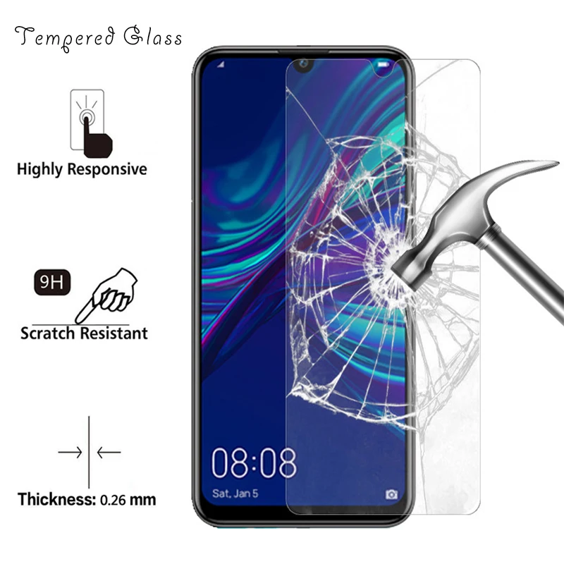 Закаленное защитное стекло для телефона Huawei Y7 Pro Y9 2018 Передняя пленка Y5 Y6 Prime 2019