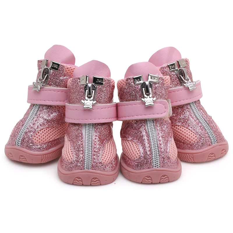 Кроссовки для собак сетчатые Нескользящие на мягкой подошве с ремешком липучке