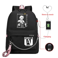 Anime Hero Academia Deku Bakugou Boku Hero Academia School Bags for Girls Female Laptop Backpack Usb School Backpack Bags