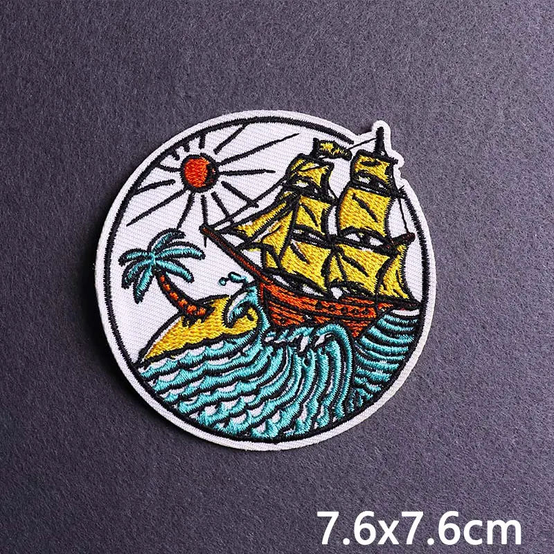 Мультяшные волнистые патчи для одежды с утюгом наклейки вышитые нашивки на