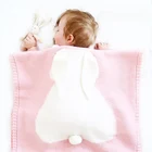 Одеяла с заячьими ушками, детская трикотажная одежда с трехмерным Кроликом, детское весеннее зимнее одеяло для сна