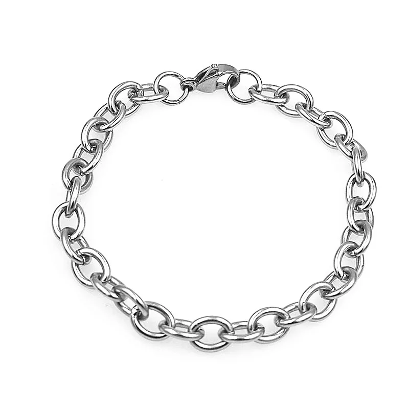 Нержавеющая сталь для мужчин/женщин браслет Ширина 4/6/8 мм с застёжкой