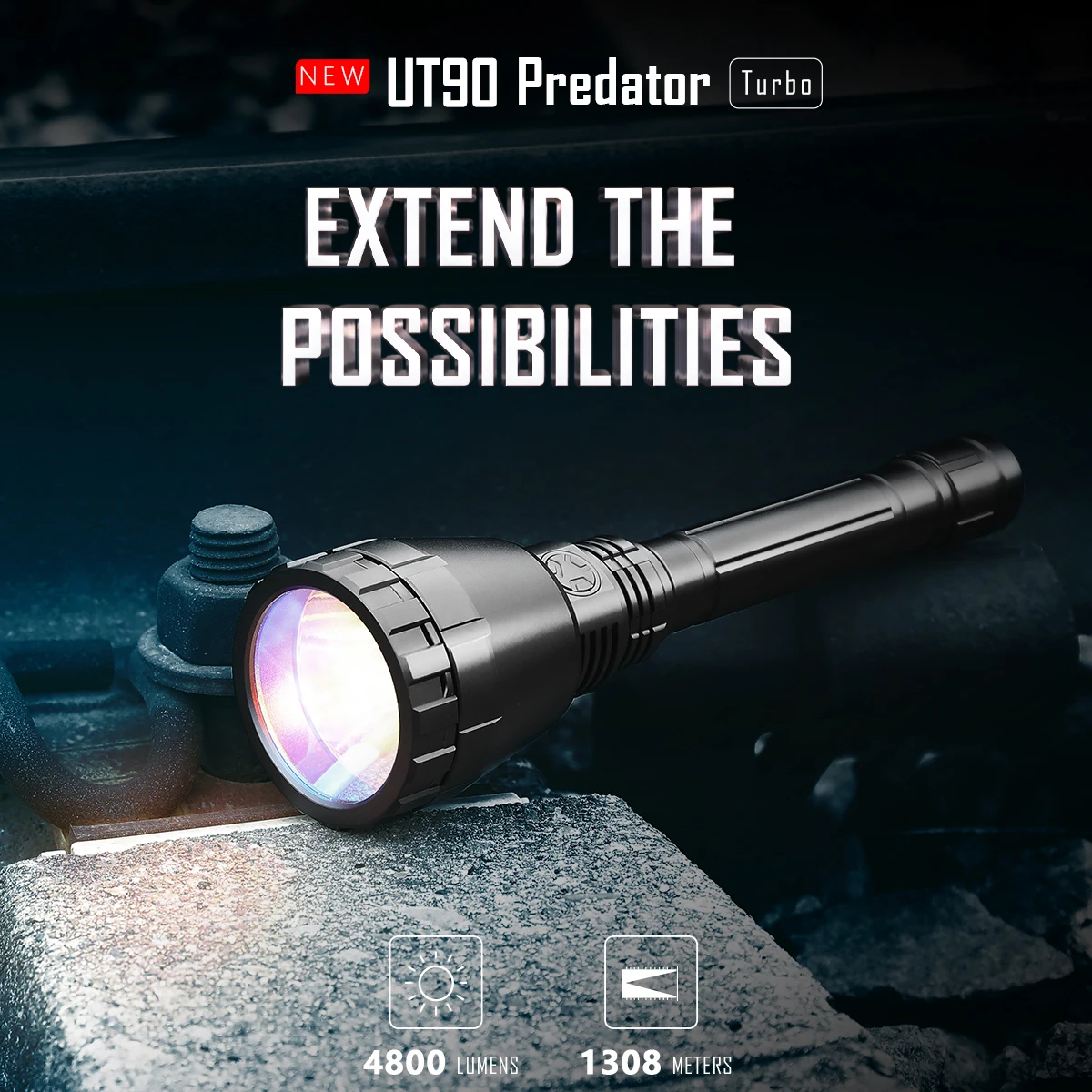 IMALENT UT90 KIT Tactical Flashlights 4800LM Powerful Lantern Self Defense Outdoor Light Weapons For Hunting Rechargeable Torch