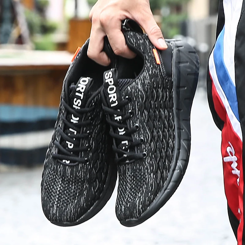 

New color matching shoes comfortable men's sports shoes running shoes men's air cushion mesh shoes mesh black large size 39-46-7