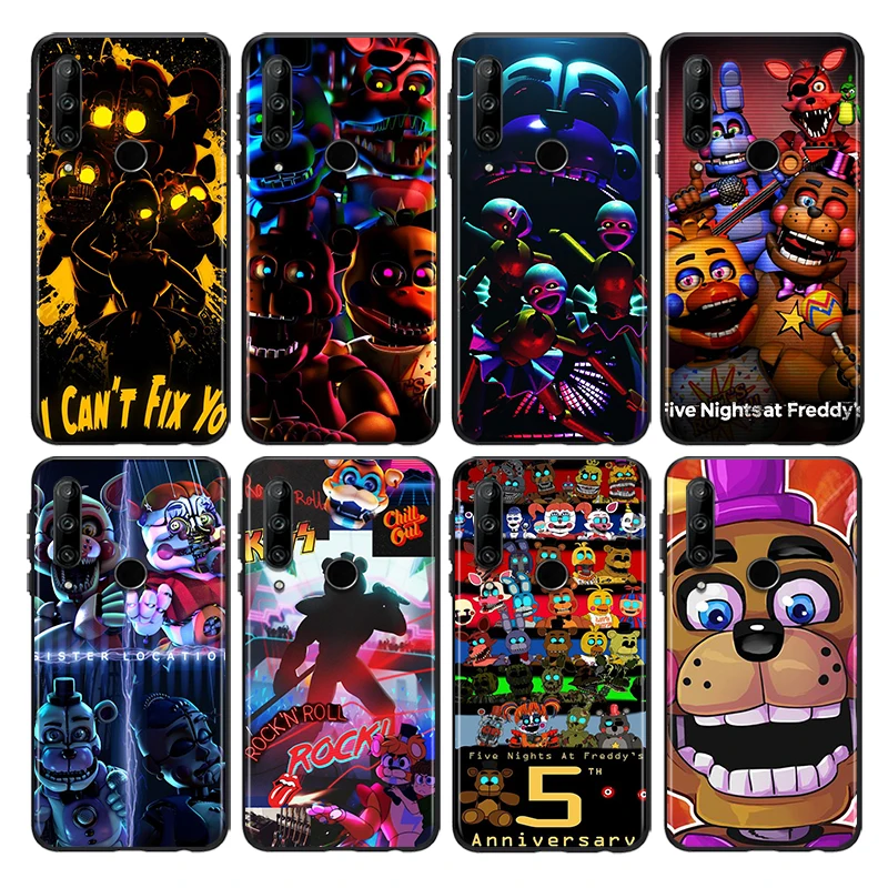 

Cartoon Teddy Bear Five Nights Game For Huawei Honor 8S 2019 8C 8X Max 8A 2020 Prime 8 7S 7A Pro RU 7C Black Soft Phone Case