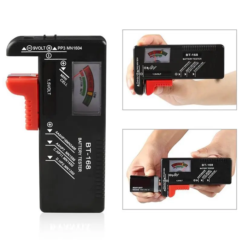 Универсальный Тестер аккумулятора 1 5 в тестер напряжения с кнопками