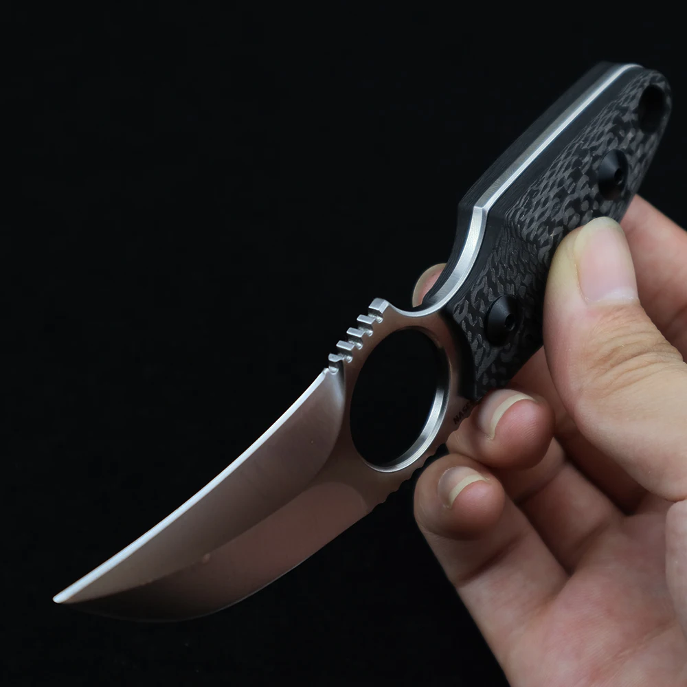 Jual Karambit CS Pergi Taktis Pertahanan Diri Cakar Pisau S35VN Fixed Blade Kolam Utilitas Tentara Saku Kalung Pisau Lurus Alat EDC