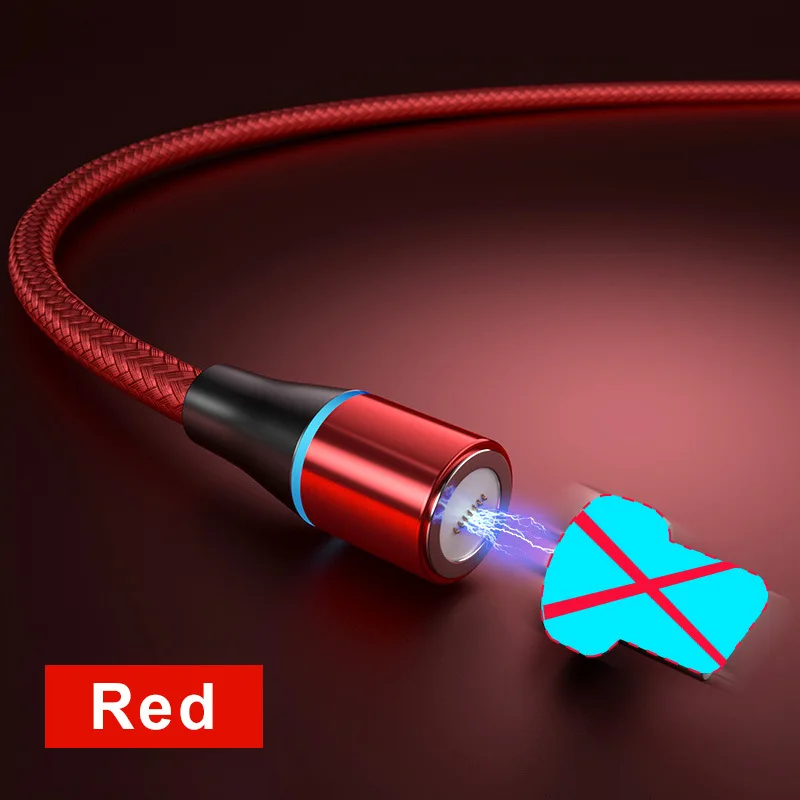 Only Red Cable Магнитный кабель Snodesound для быстрой зарядки iPhone XR Micro Usb type-C, кабель для быстрой зарядки samsung, шнур для передачи данных - Цвет: Only Red Cable