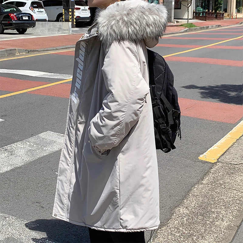 Длинная парка, мужские пальто, зимняя куртка, Мужская утолщенная меховая верхняя одежда с капюшоном, теплое пальто, Мужская одежда, повседневное Мужское пальто, длинное