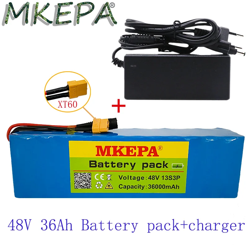 

13S3PHigh Емкость 48v Батарея 48v 36Ah 1000w 13S3P комплект литий-ионный батарей Батарея пакет для 54,6 v E-велосипед электрический велосипед скутер с BMS