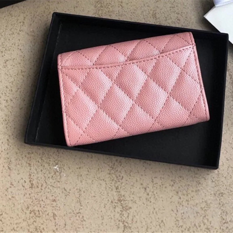 

2021 new simple fashion inside and outside leather multifunctional short card bag wallet Lingge small money bag