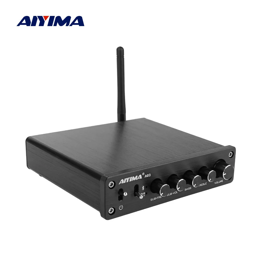 AIYIMA TPA3116 сабвуфер Bluetooth усилитель HiFi TPA3116D2 2,1 канальный цифровой аудио усилители 50 Вт* 2+ 100 Вт DC12-24V