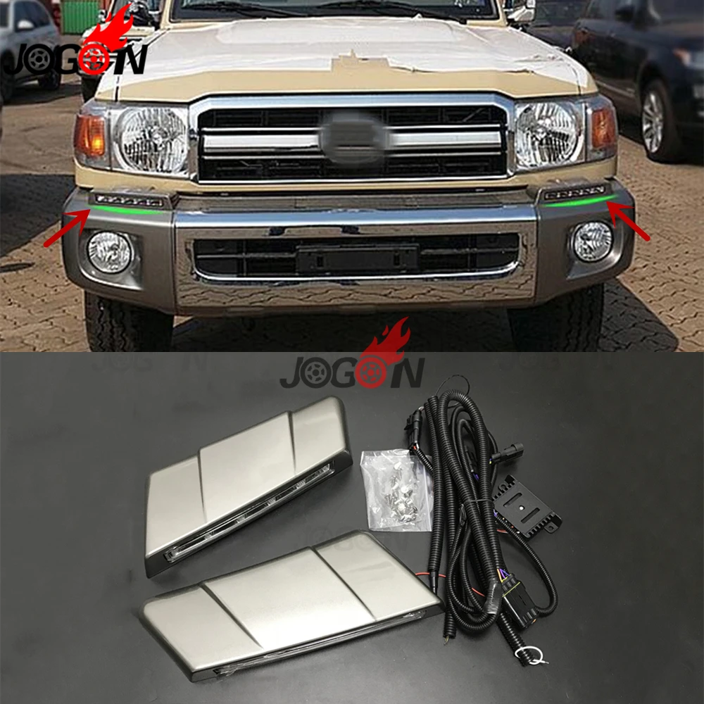 Автомобильный передний бампер светодиодный дневный ходовой DRL свет для Toyota Land Cruiser LC70 LC76 LC77 LC78 LC79 под фара