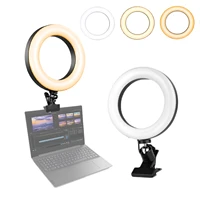 fosoto led 6 10 inch selfie ring light lamp video conference lighting clip webcam light for monitor clip on laptop live stream