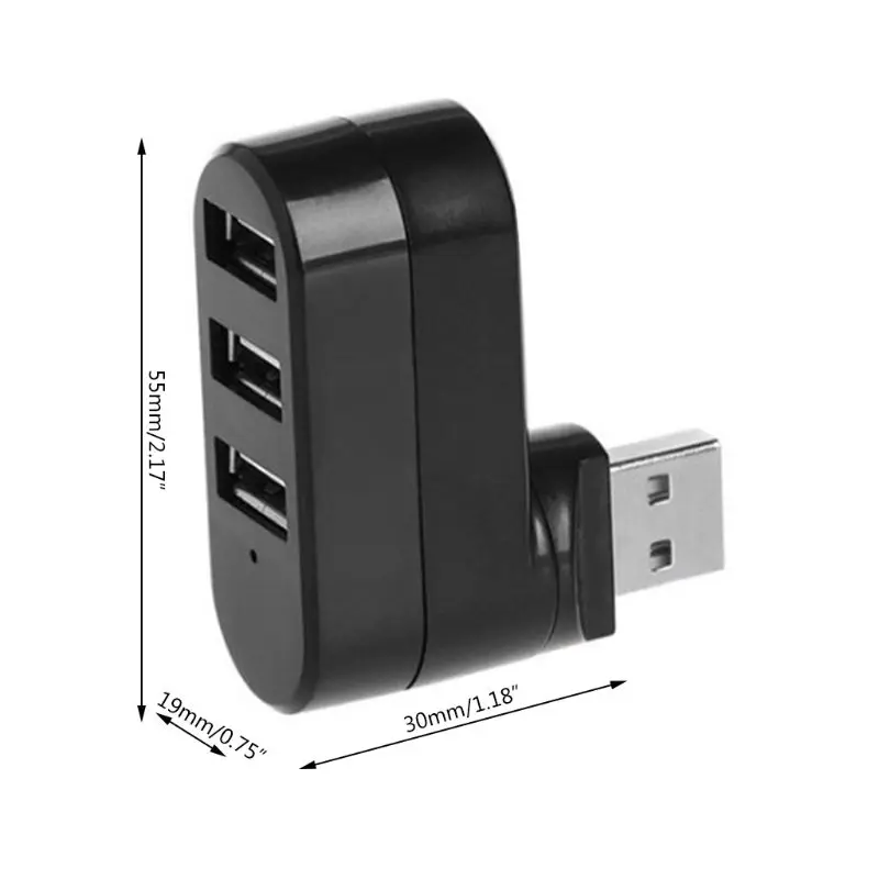 

3 Port Multi 2.0 USB Hub Mini USB Hub High Speed Rotate Splitter Adapter For Laptop Notebook For PC Computer accessories