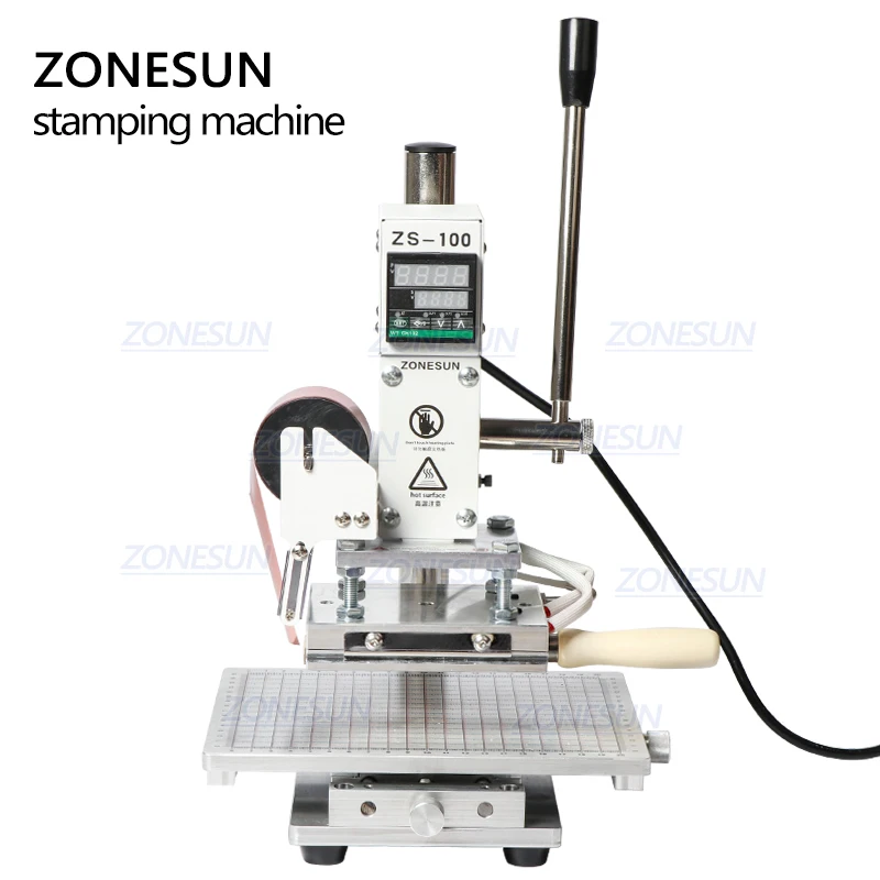 ZONESUN ZS 100C Цифровая зеркальная кожа тиснение теплоотжимная машина для дерева ПВХ