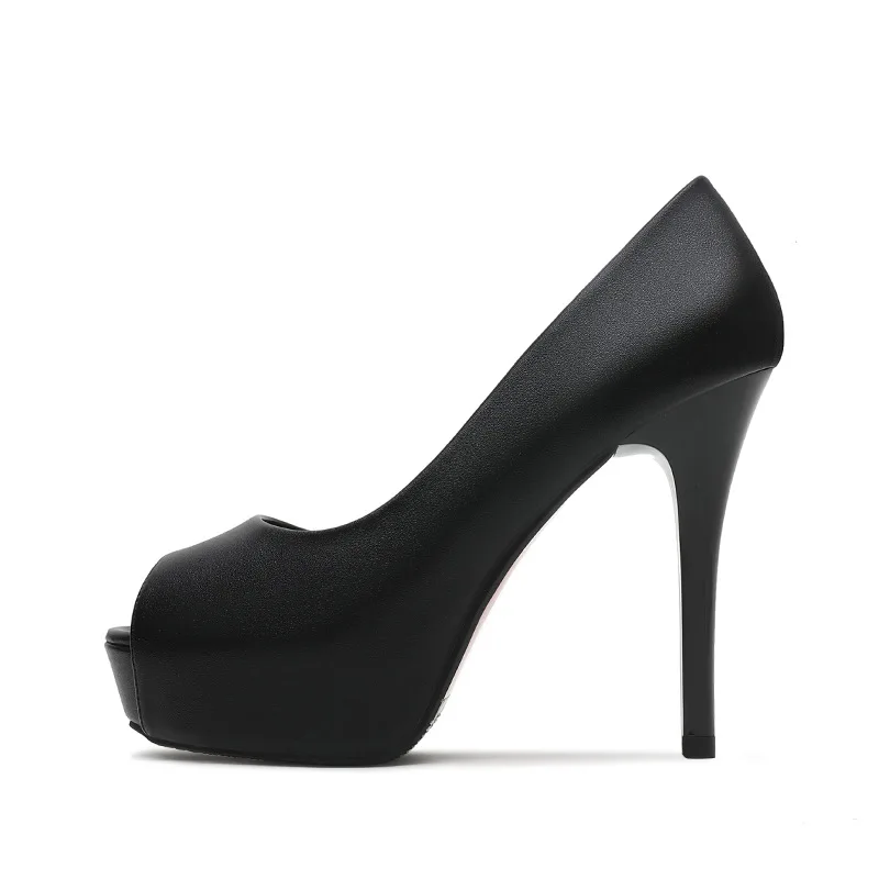 Женские свадебные туфли It's yiiya черные лодочки на платформе и высоком каблуке 12