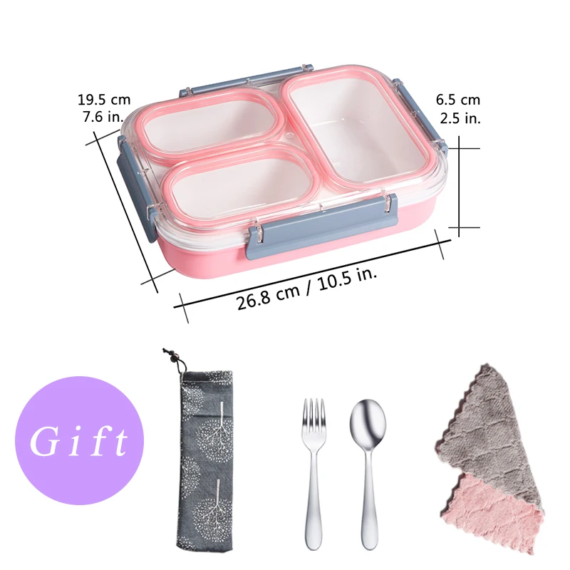 Герметичный Ланч-бокс с раздельными отделениями коробка для школьных бенто