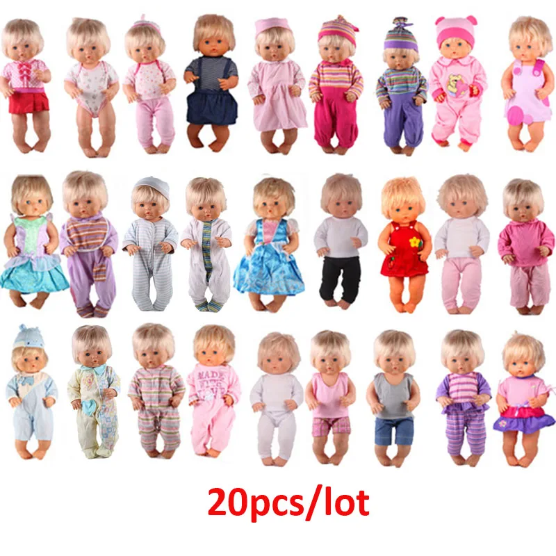 20 pcs mixed style 3 Модная Одежда для кукол, подходит для 41 см, Nenuco accessorios Nenuco y su Hermanita, 20 шт./лот, аксессуары для кукол, 16 дюймов, Nenuco Doll - Цвет: 20 pcs mixed style 3