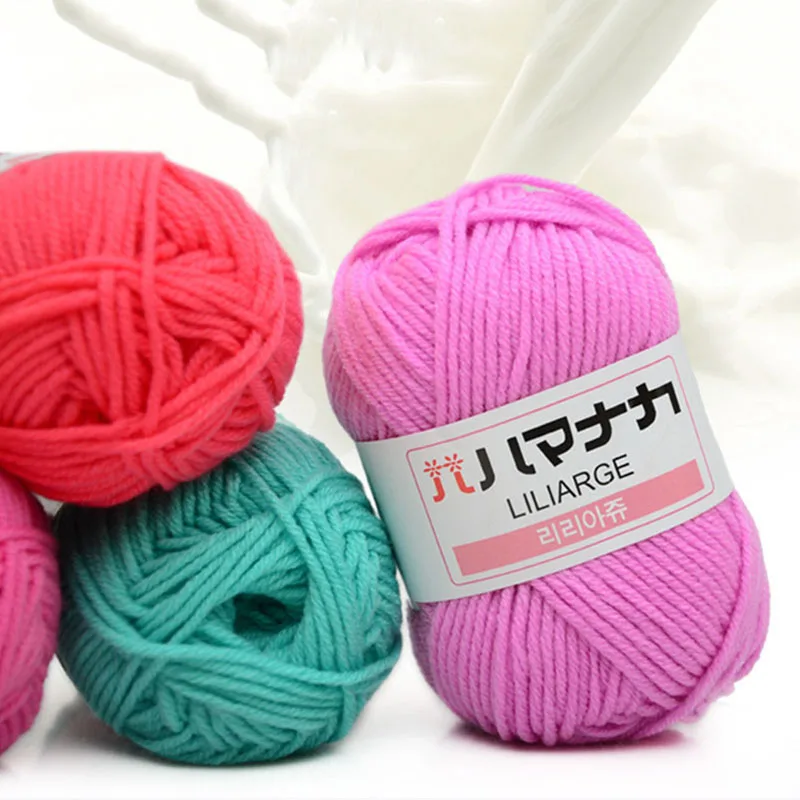 Гладкая натуральная бамбуковая хлопчатобумажная пряжа для ручного вязания