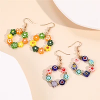 flower earrings for women colorful floral drop earrings womens accessories round korean fashion jewelry gift 2022 wholesale new