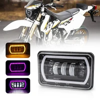 led headlamp sealed beam headlamp 1 pcs with purple drl and yellow halo 4x6 inch motorcycle headlight for modify the suzuki drz