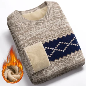 Зимний свитер для мужчин с бархатным утеплителем, новинка 2022, модный плотный теплый мужской вязаный пуловер для студентов, свитер для мальчиков-подростков M60