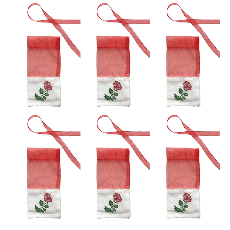 6 шт. пакетики с цветочным принтом лаванды Духи Саше сумка для семян портативная