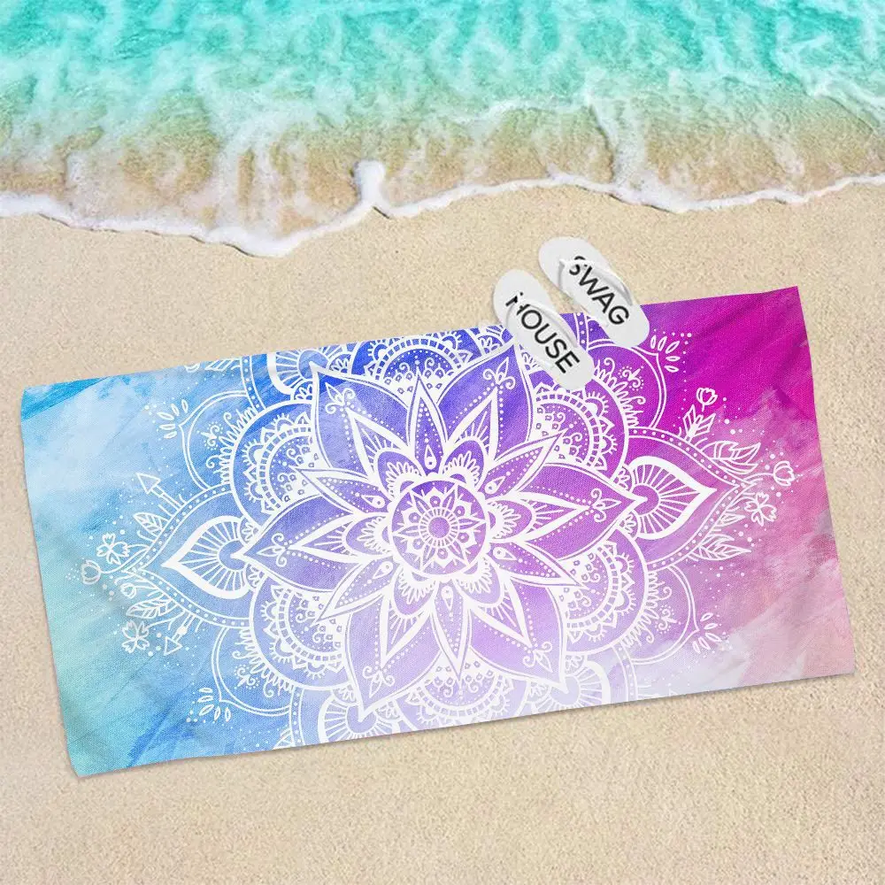 

Boho Mandala Surf Poncho Microfiber Bath Towel No Sand Free Large Beach Towels Quick Dry Beach Mat Xxl Beach Towel for Adults