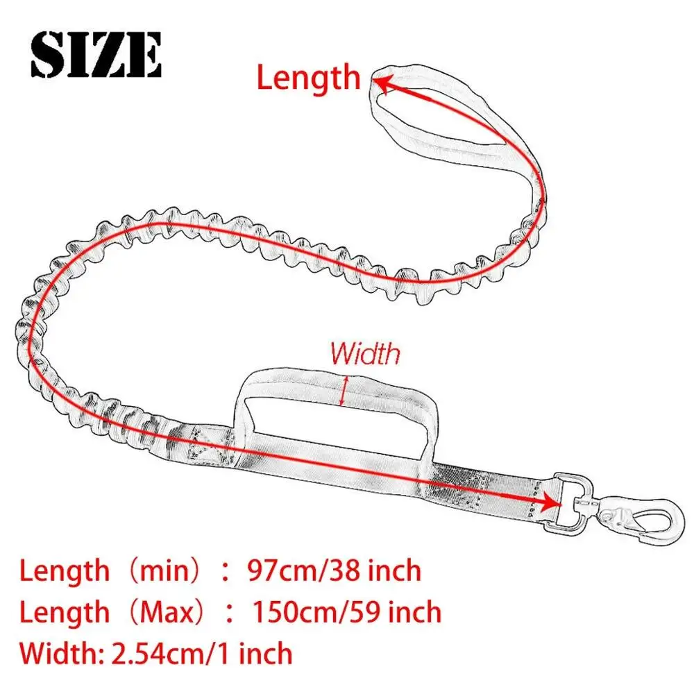

6 Color Tactical Dog Rope Outdoor Pet Traction Rope Dog Telescopic Traction Rope Summer Nylon Dog Rope Army Fan Dog Belt
