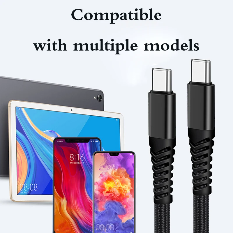 

Oppselve USB C to USB Type C Cable for Xiaomi Redmi Note 8 Pro Quick Charge 3.0 PD 60W Fast Charging for MacBook Pro Charge Cavo