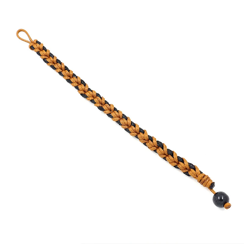 Мужской винтажный браслет с хлопковой пеньковой веревкой простой плетеный