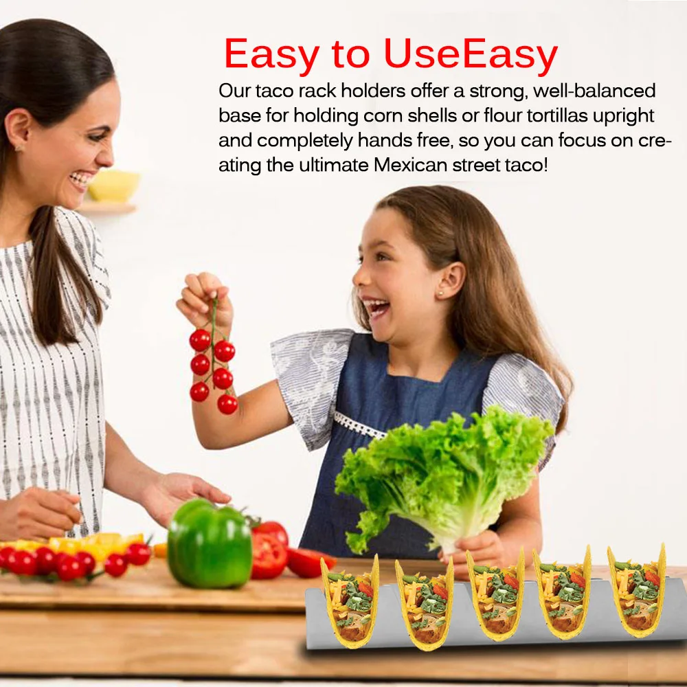 2Pcs Taco Holder Stand Pack Stainless Steel Tray for Oven Soft Or Hard Tacos 2020 Multifunctional |