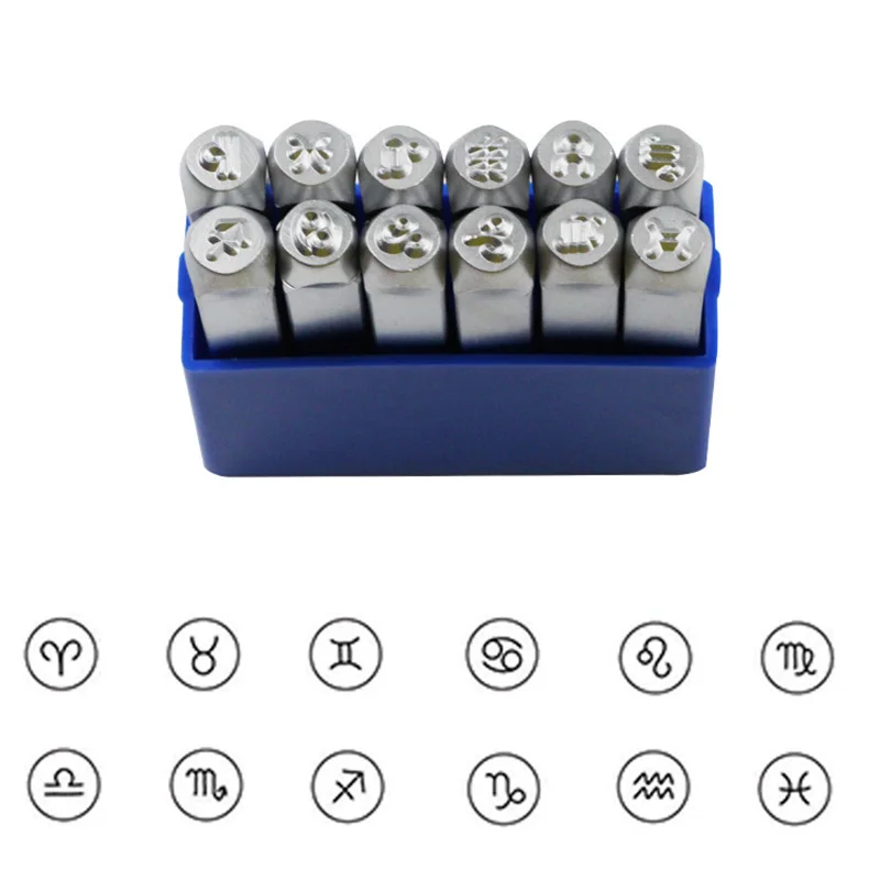 

Металлические штамповочные инструменты 12 шт./компл. для ювелирных изделий, алфавит, логотип, штампы, набор инструментов для резьбы по коже, ш...