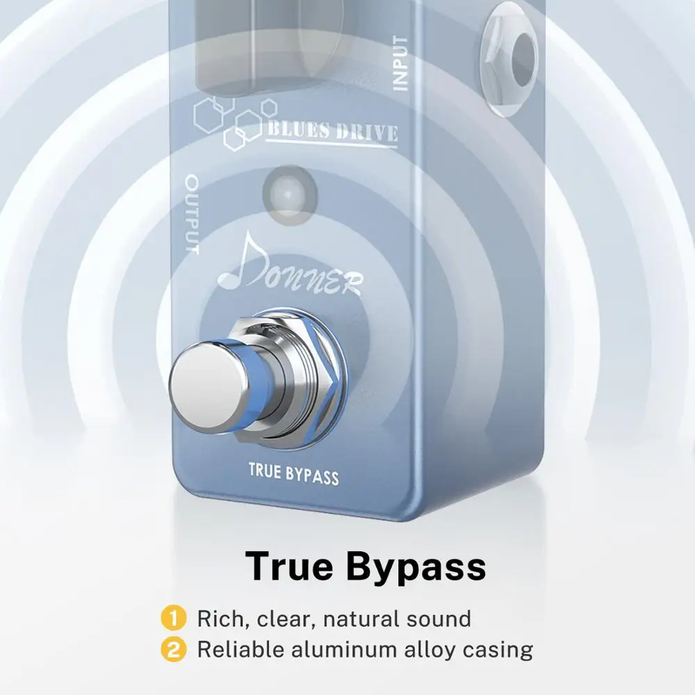 Педаль для гитары Доннер блюз педаль гитарного эффекта овердрайв 2 режима Мини