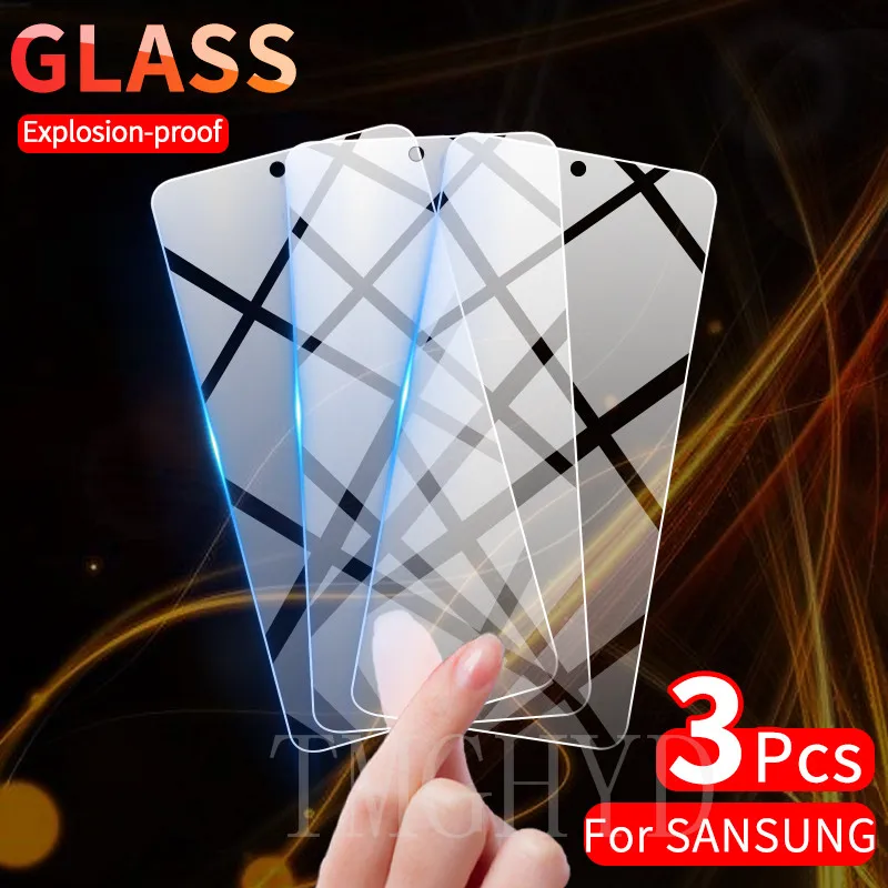 

Защитное стекло, закаленное стекло для Samsung Galaxy A51 Note 20 10 S10 Lite S20 FE A32 A72 A52 A71 S21 Plus, 3 шт.