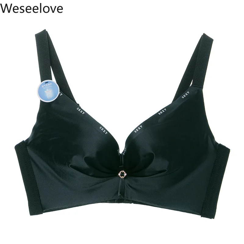

Weseelove Seamless Bra Women's Non-Rims Smooth Thin Small Bust Sexy Bra Women Lingerie Push Up Bra Gathering Adjustable G05